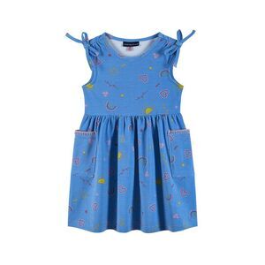Andy & Evan Girls Printed Jersey Dress, Blue